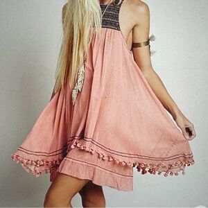 Free People FP One Calypso Dress Sleeveless Relaxed Fit Tasseled Size XS